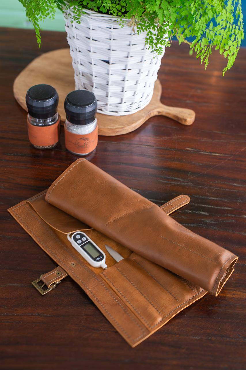 Leather Roll-up Knife bag